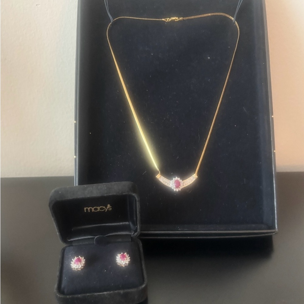 Ruby and Diamond Jewelry Set